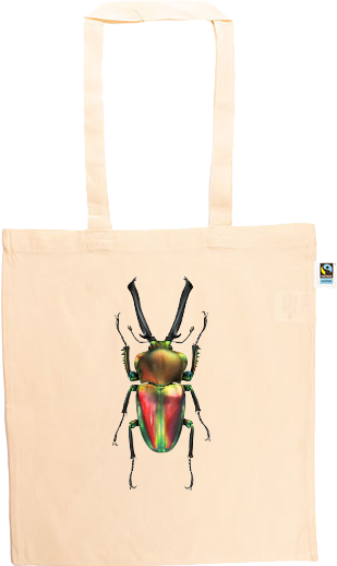 Rainbow Stag Beetle Long Handle Shopping Bag